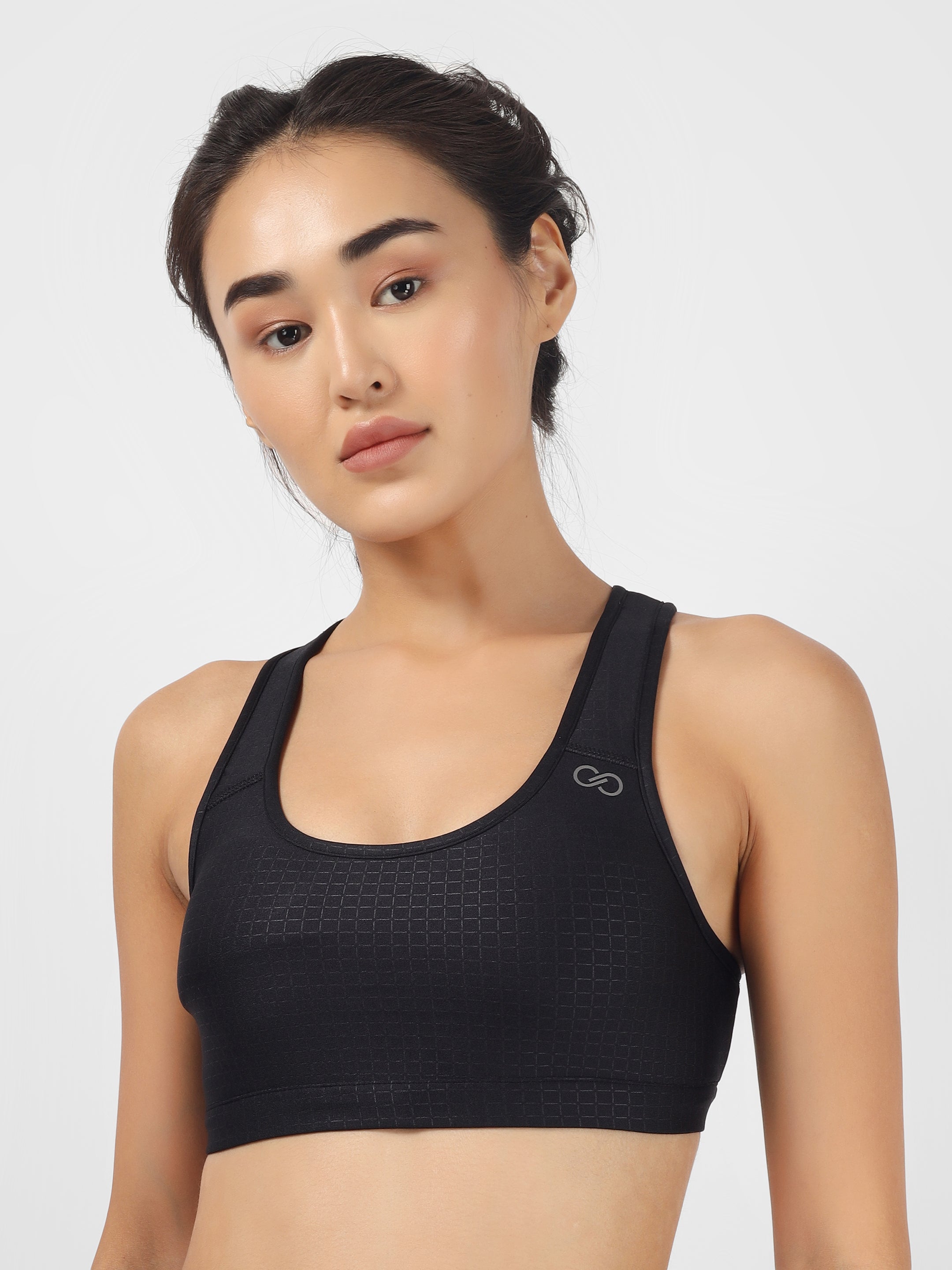 Racerback Sports Bra-Black / XS