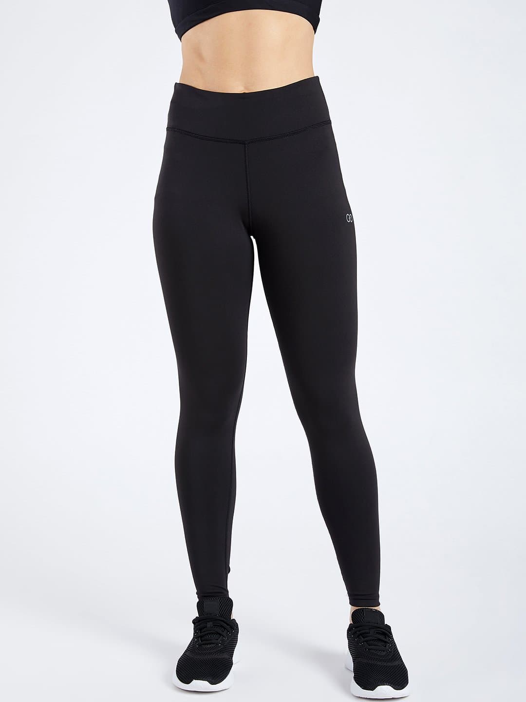 Creez Essential Active Black Ankle Length Leggings Tights