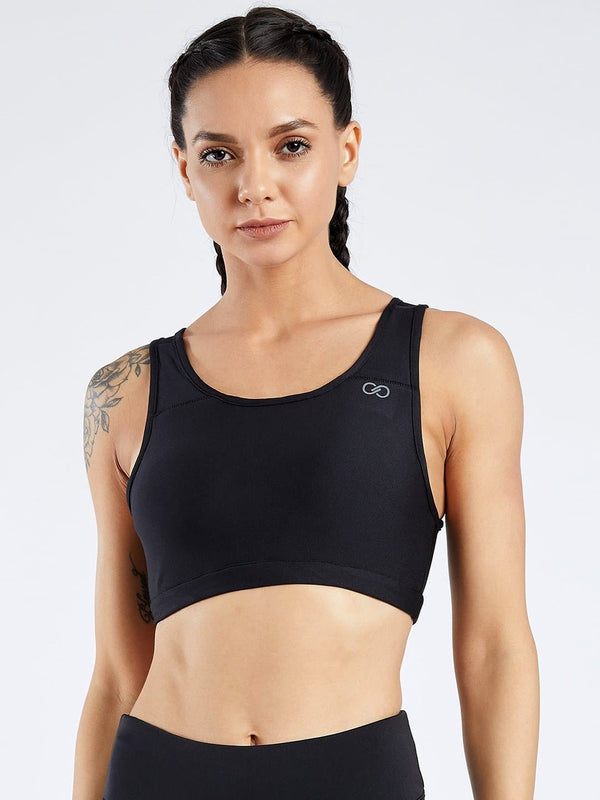 Maxtreme Pace Black High Neck Sports Bra