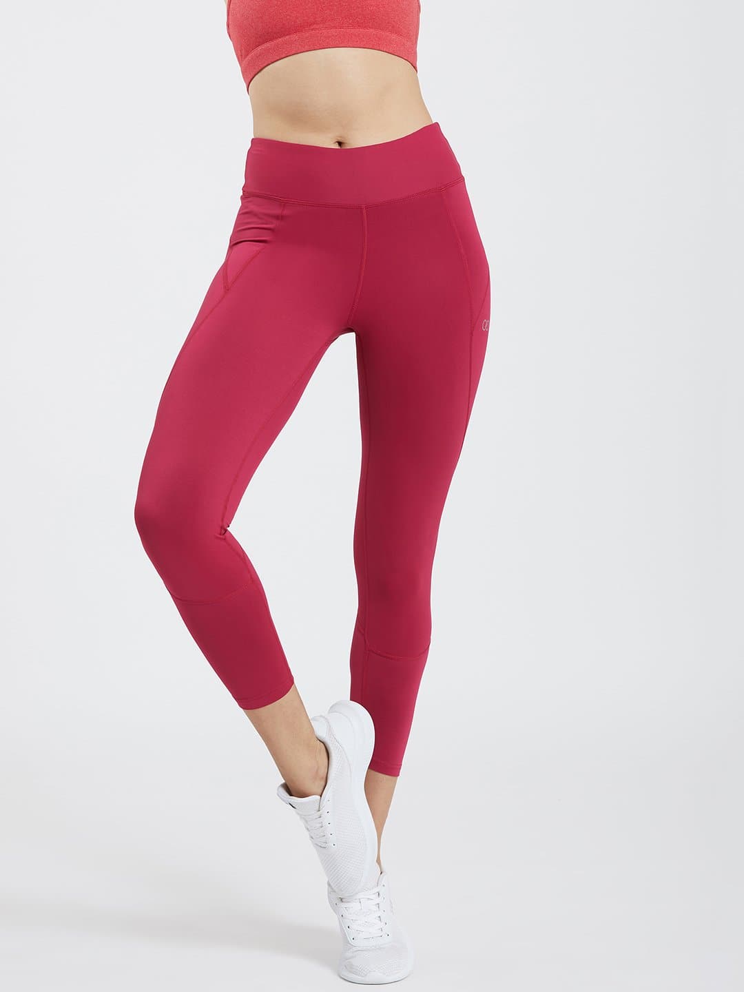 Red Ankle Length Leggings | NAFAL01-Red | Cilory.com