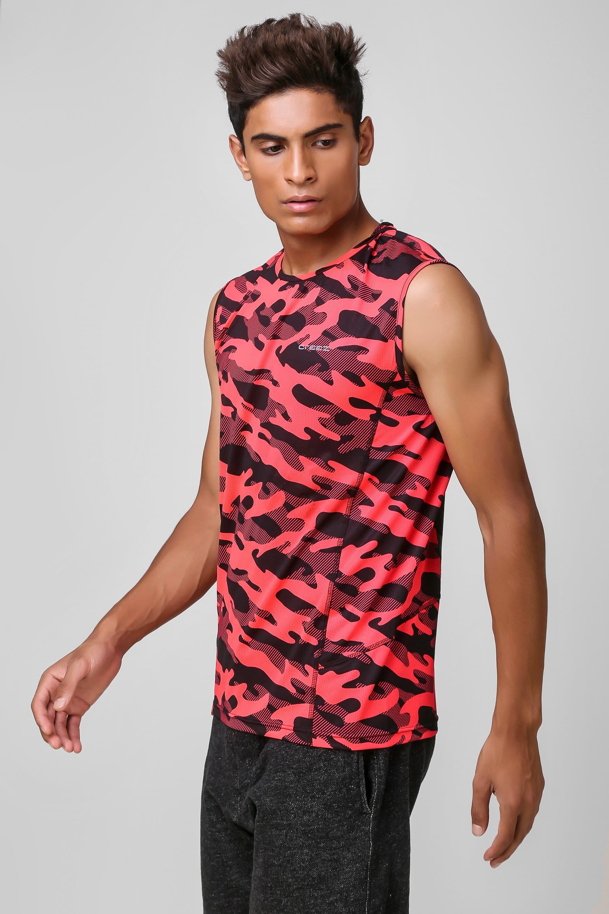 Camo Print Stretchable Sleeveless Tshirt 5