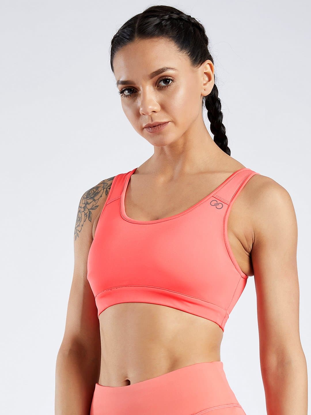 Creeluxe Power Me Coral Sports Bra