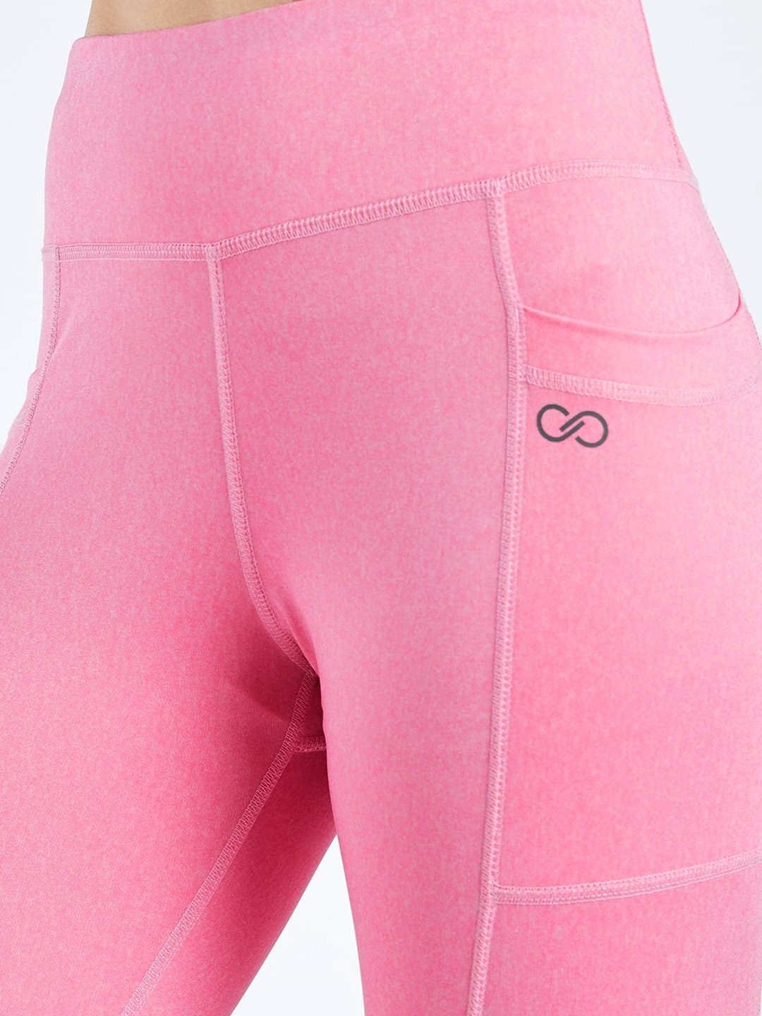 Maxtreme Power Me Pink Marl Pocket Capri Leggings