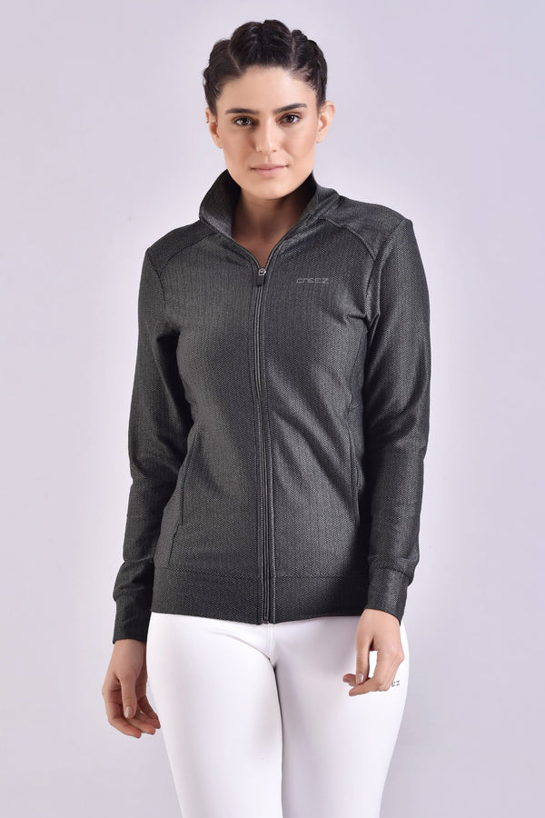 Black Herringbone Women's Jacket