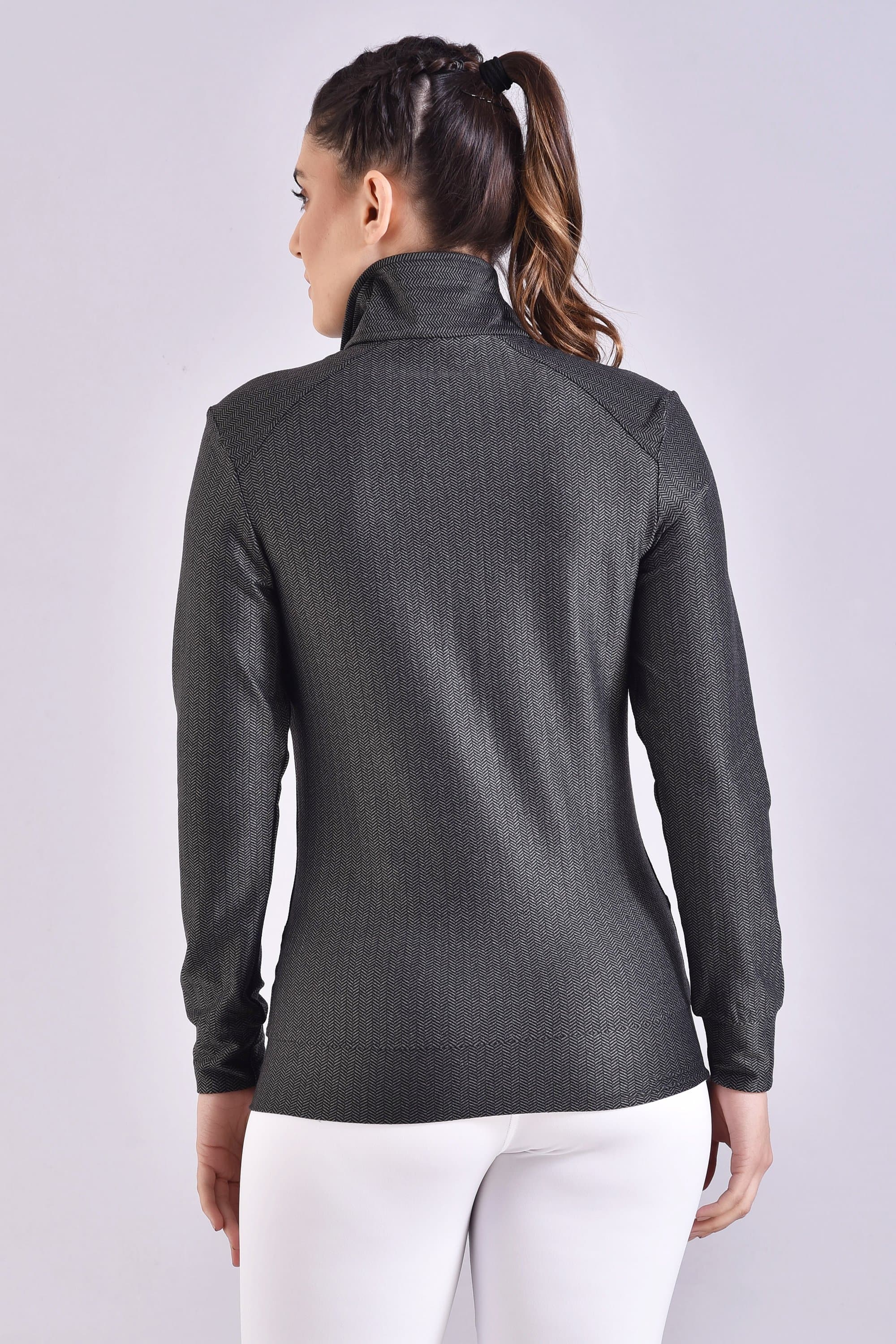 Black Herringbone Women's Jacket